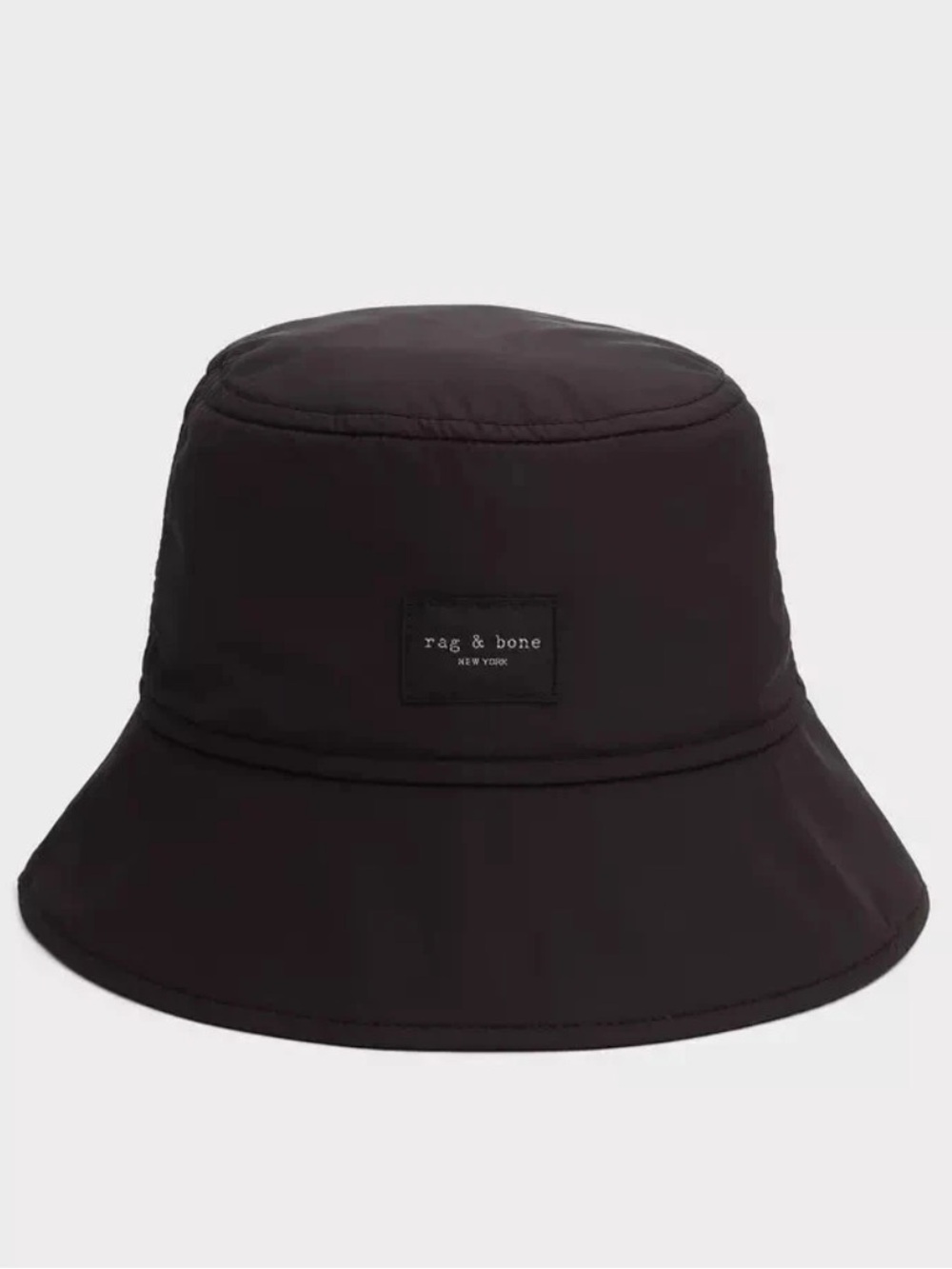rag & bone Black Bucket Hat with Logo Patch M/L